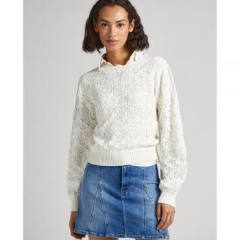 Mujer Elegante: Jersey con Detalles Calados