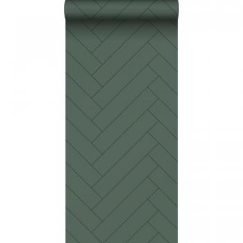 Papier peint chevron vert foncé 0,53 m x 10,05 m