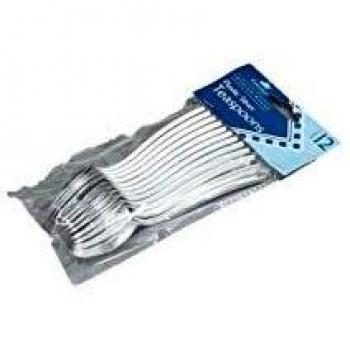 Essential Housewares Platinum‑Grade Silver Teaspoons (12 Pack) – PLT12SV24