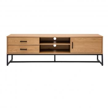 Elegantes TV-Möbel in Eiche und Schwarz B160 cm