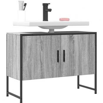 Vidaxl's Grey Bathroom Sink Cabinet in Sonoma Design, 80x33x60 cm, Made of Engineered Wood