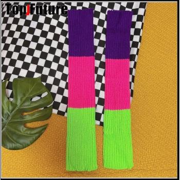 Contrast Color Soft Girl Winter Leg Warmers