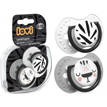 Tétine LOVI Salt & Pepper 6-18 mois, lot de 2