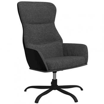 Chaise Confort VidaXL Gris Nuit Tissu