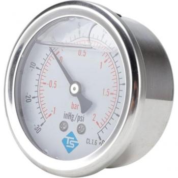 Manomètre sous vide 68mm rempli de glycérine -1 ~ 0/1/2 Bar 1/4 BSP arrière B85C