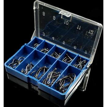 100Pcs Barbed Fishing Hooks High Carbon Steel Set