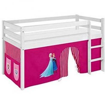 Lilokids Kinderbett Jelle Eiskönigin, Hochbett mit Vorhang, 200 x 90 cm