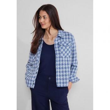 STREET ONE Damenjacke in Blau mit Karos