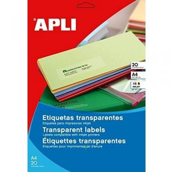 Feuille Étiquettes Invisibles 210x297mm (Pack de 20)