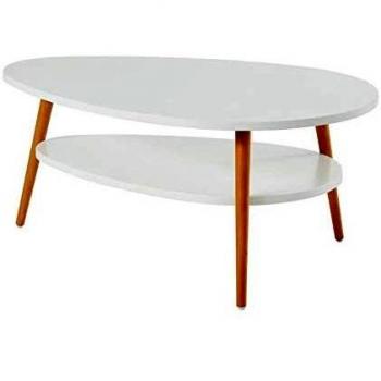 BAÏTA Table Basse en Bois d'ingénierie Blanc 90 cm