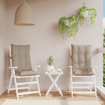 Pack deux coussins pour chaise jardin – tissu Oxford, couleur taupe