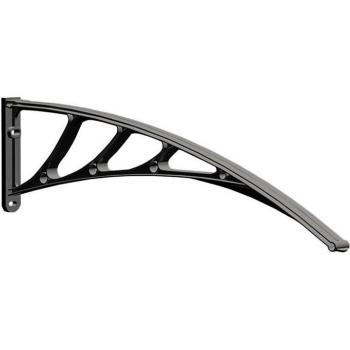 Toldo para balcón con soporte de 3mm y ranura ancha (negro)
