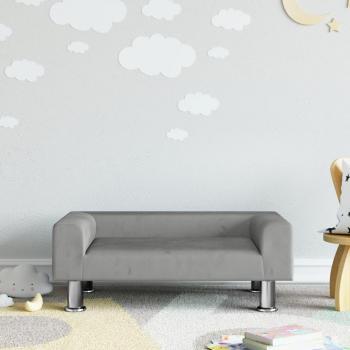VidaXL Kinder Schlafsofa Hellgrau 70x45x26,5 cm Samt