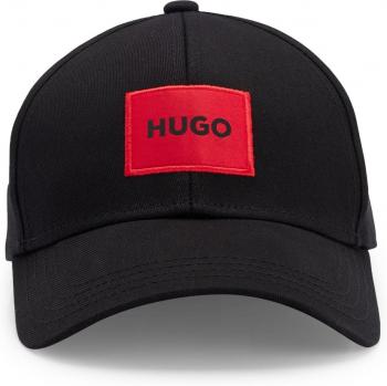 HUGO Cap aus Baumwoll-Twill mit rotem Logo-Label