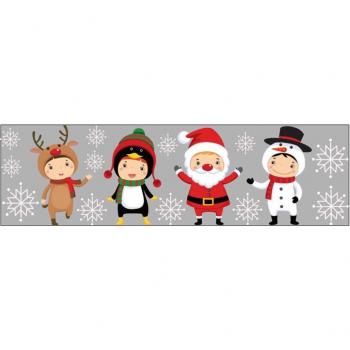 Santa Claus & Snowman Removable Window Decor