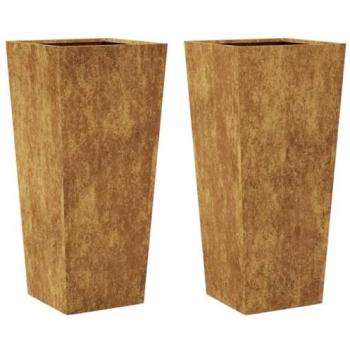 Kit Jardinières 35x35x75 cm Acier Résistant aux Intempéries – Duo
