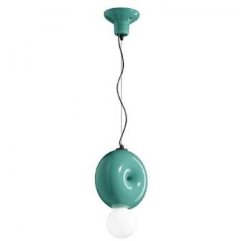 Sospensione Vintage Decò Bumbum Ceramica Turchese 1 Luce E27