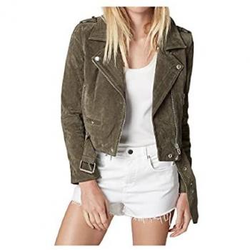 Herb‑Styled Suede Moto Jacket (M) – Blanknyc