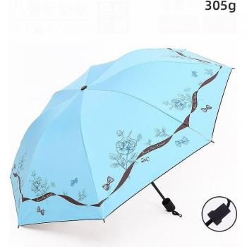 YADA Pink Flower Print Folding Umbrella