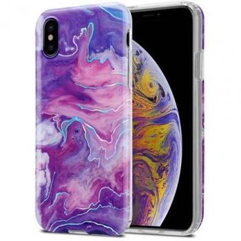 Étui Protégeant XS Max – Motif Mosaïque Violet Rose
