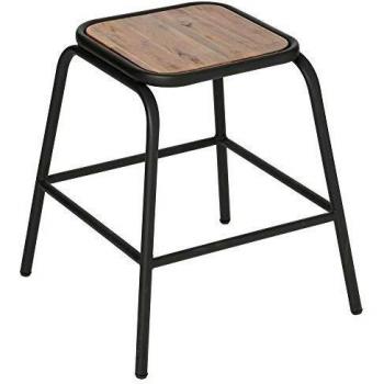 Edena Tabouret Bois Métal Noir