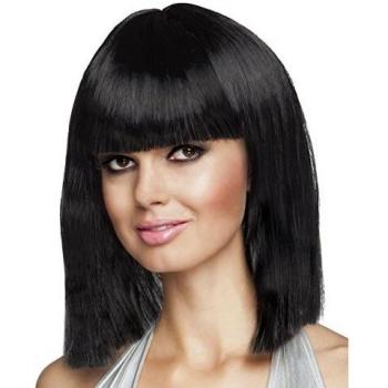 Parrucca nera media con frangia Smiffy's