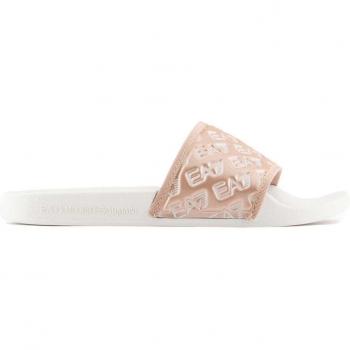 EA7 Allover Monogram Sandalen für Wasseraktivitäten weiß/rosa