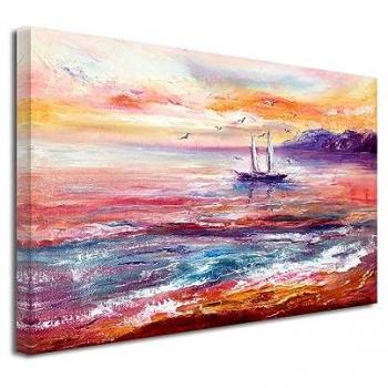 Voyage en Mer, Toile Imprimée Bateau 150x100 cm