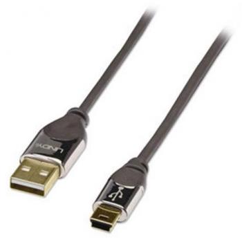 1 m Gold‑Beschichtetes Lindy 41588 Kabel – USB 2.0 A/mini‑B