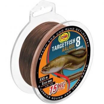 WFT Angelschnur, 160 m Länge, WFT Target Fish 8 Aal brown 160m 0,12mm geflochtene Schnur