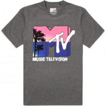 MTV Frauen-Logo T-Shirt in Grau XL mit Palme