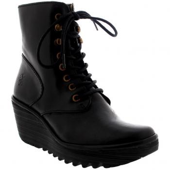 Botines de Cuña Fly London Ygot para Mujer en Cuero