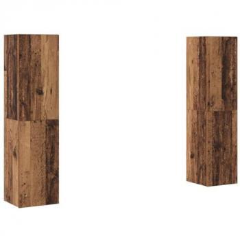 Mueble conjunto 4 piezas para TV, madera rústica y elegante