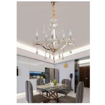 Lampadario a Sospensione Classico 5 Bracci E14 Effetto Cristallo A60-5