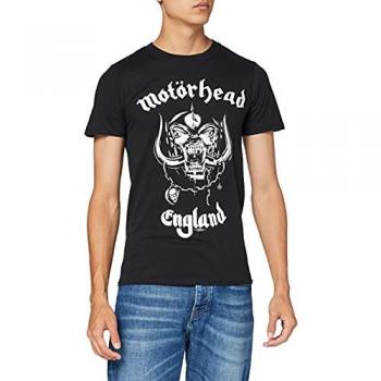 Rock Off Herren Motorhead England Regular Fit Rundkragen Kurzarm T-Shirt, Schwarz, XXL