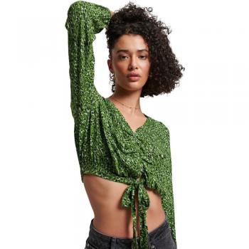 Blusa de Manga Larga Superdry para Mujer Verde (S)