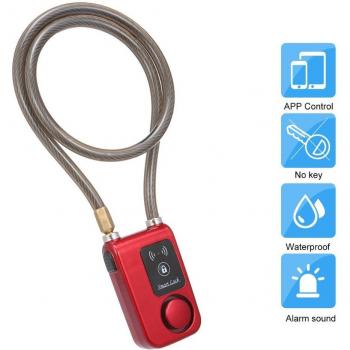 80CM Steel Cable Smart Lock with Anti-Theft Alarm and APP Control for Bicycle Motorcycle