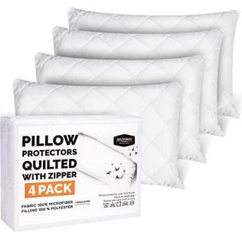 UltraSoft Pillow Shield – 4 Pack, Breathable Microfiber, White