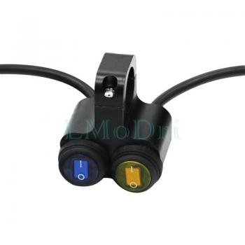 LMoDri Interruptor de Manillar para Moto 2 Botones 7/8