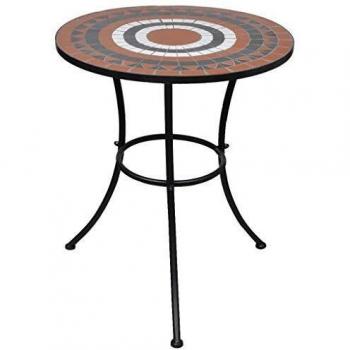 Mosaiktisch 60 cm Terrakotta und Weiß