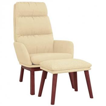 Sofa assis-tabouret crème VidaXL