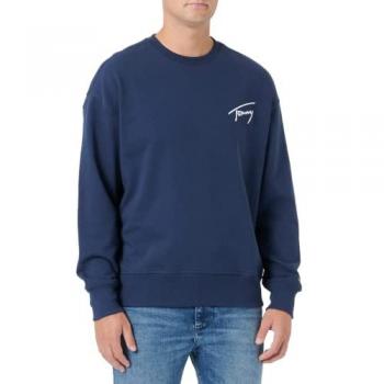 T-Shirt Felpa Uomini Tommy Hilfiger Signature Crew Blu Navy L