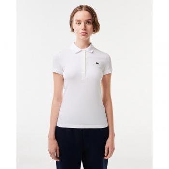 Polo Lacoste Slim Fit Blanc pour Femme