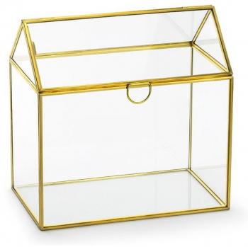 Urne nuptiale personnalisable en verre et or