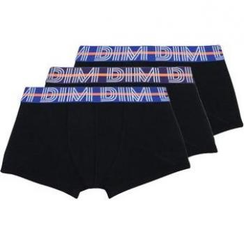 DIM Lot de 3 boxers noirs garçon en coton stretch