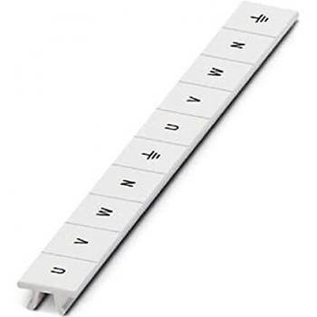 10‑Piece ZB10/LGS:U‑N Terminal Block Marking – White