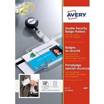 10 AVERY Zweckform Namensschilder mit Clip 90,0 × 54,0 mm – 10 Stück