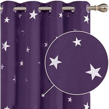 Deconovo Purple Grape Eyelet Blackout Drapes