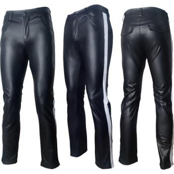 Pantalon ajusté en cuir verni pour hommes