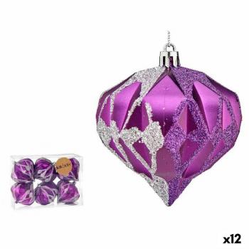 Krist+ BOLLINI DI NATALE VIOLETTA ARGENTATO 12x1